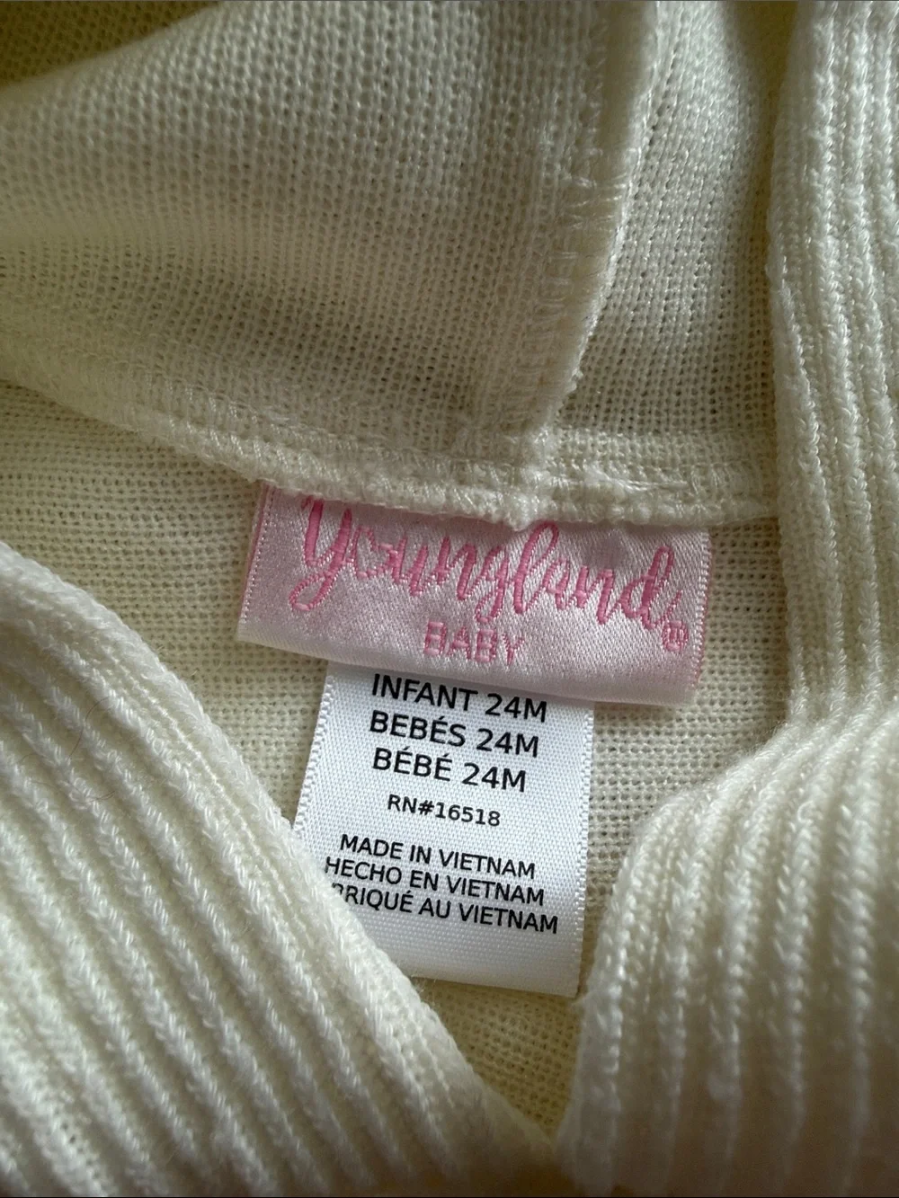 Youngland Cream Hooded Poncho with Ear Detail